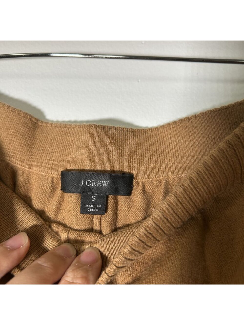 J.Crew Brown Knit High-Waisted Cotton Cashmere Sweater Short Women's Small S - Picture 2 of 5
